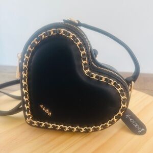 ALDO Black Heart-Shaped Convertible Bag